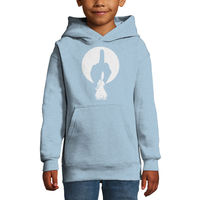 Sweat enfant à capuche bleu ciel Ombre chinoise (Gondrax,Animaux,Humour)