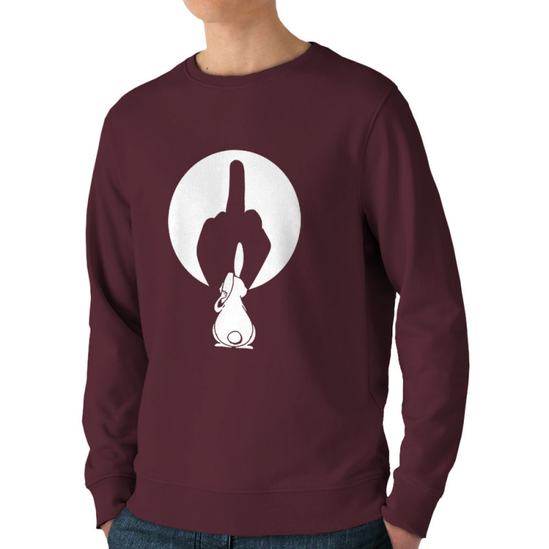 Sweat homme bio col rond bordeaux Ombre chinoise (Gondrax,Animaux,Humour)
