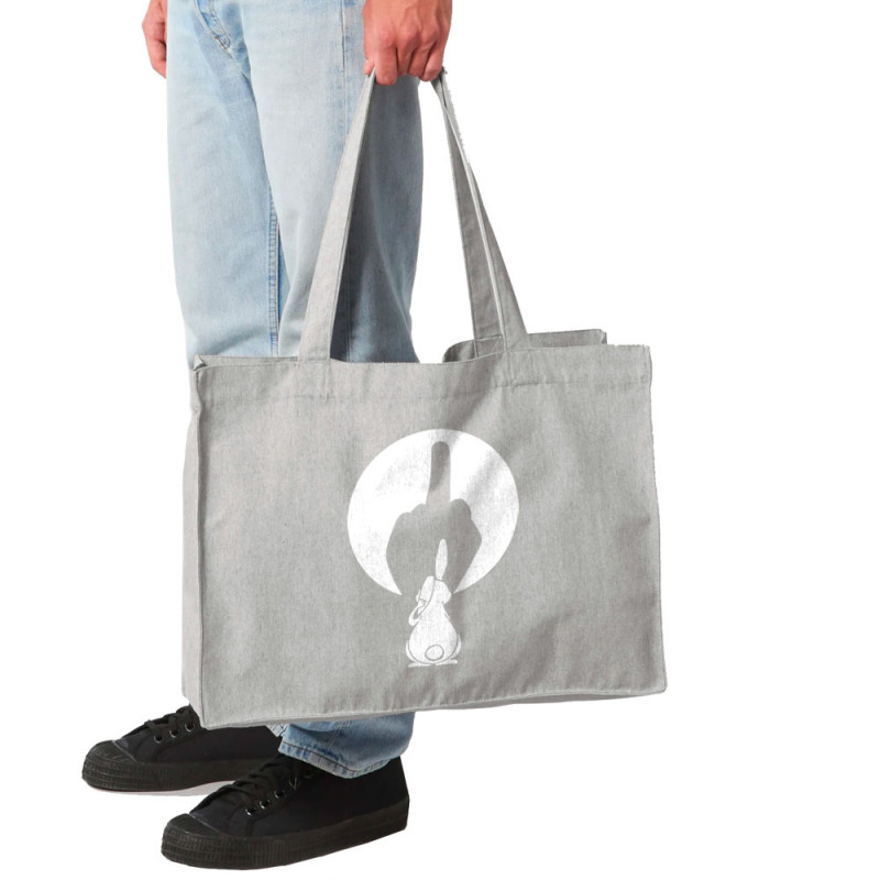 Grand sac shopping en toile recyclé gris chiné Ombre chinoise (Gondrax,Animaux,Humour)