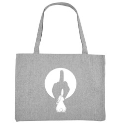 Grand sac shopping en toile recyclé gris chiné Ombre chinoise (Gondrax,Animaux,Humour)