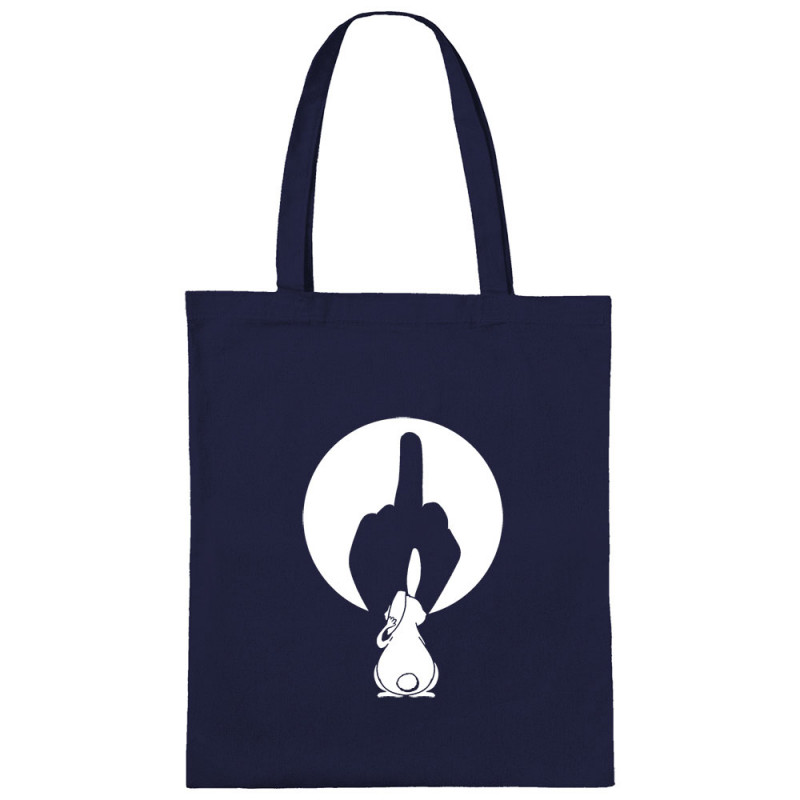 Sac shopping en toile bleu marine Ombre chinoise (Gondrax,Animaux,Humour)