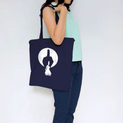 Sac shopping en toile bleu marine Ombre chinoise (Gondrax,Animaux,Humour)