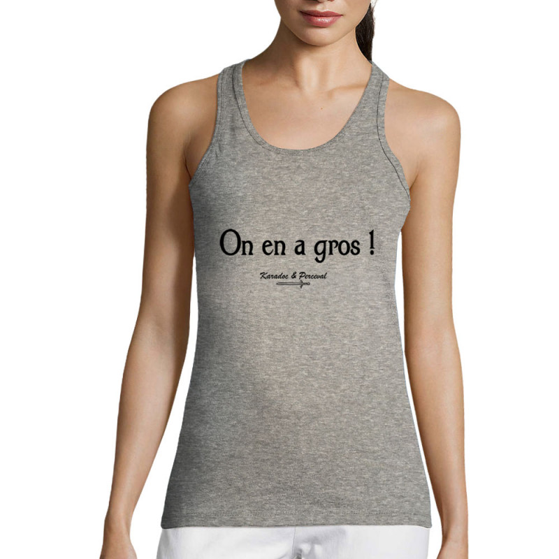 Débardeur femme gris chiné On en a gros (Gondrax,Films/Séries,Kaamelott)