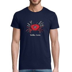 T-shirt homme coton bio bleu marine Tourteau suisse (Baxt,Animaux,Humour)