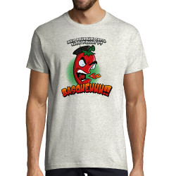 Tee-shirt homme blanc chiné Basqueuuu (Ptit Mytho,Fruits & Légumes)