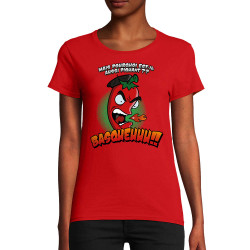 T-shirt femme coton bio rouge Basqueuuu (Ptit Mytho,Fruits & Légumes)