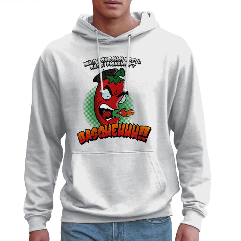 Sweat homme à capuche blanc Basqueuuu (Ptit Mytho,Fruits & Légumes)