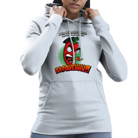 Sweat femme à capuche bleu ciel Basqueuuu (Ptit Mytho,Fruits & Légumes)