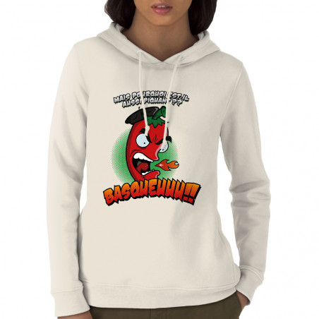 Sweat femme à capuche coton bio naturel Basqueuuu (Ptit Mytho,Fruits & Légumes)