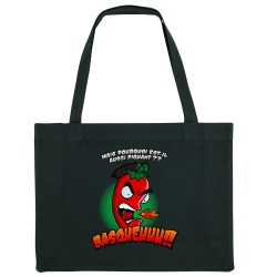 Grand sac shopping en toile recyclé noir Basqueuuu (Ptit Mytho,Fruits & Légumes)