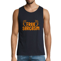 Débardeur homme bleu marine Free sarcasm (Ptit Mytho,Slogans Débiles)