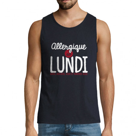Débardeur homme bleu marine Allergique au lundi (Ptit Mytho,Humour)
