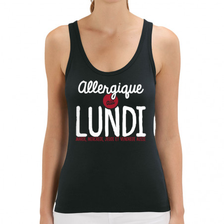 Débardeur femme coton bio noir Allergique au lundi (Ptit Mytho,Humour)