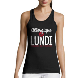 Débardeur femme noir Allergique au lundi (Ptit Mytho,Humour)