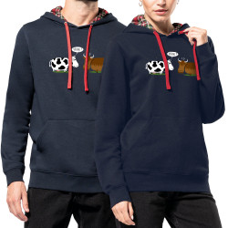 Sweat capuche à motifs unisexe bleu marine et rouge tartan Viking (Gondrax,Animaux,Humour)