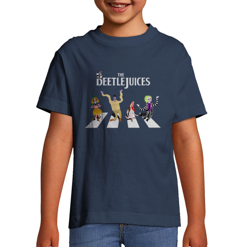 T-shirt enfant bleu denim The Beetlejuices (Andy,Détournements)