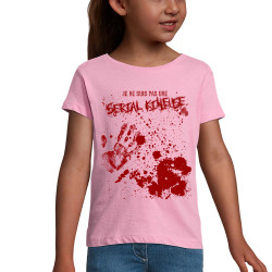 T-shirt fillette rose Je ne suis pas une Serial Killeuse (Gondrax,Humour,Slogans Débiles)