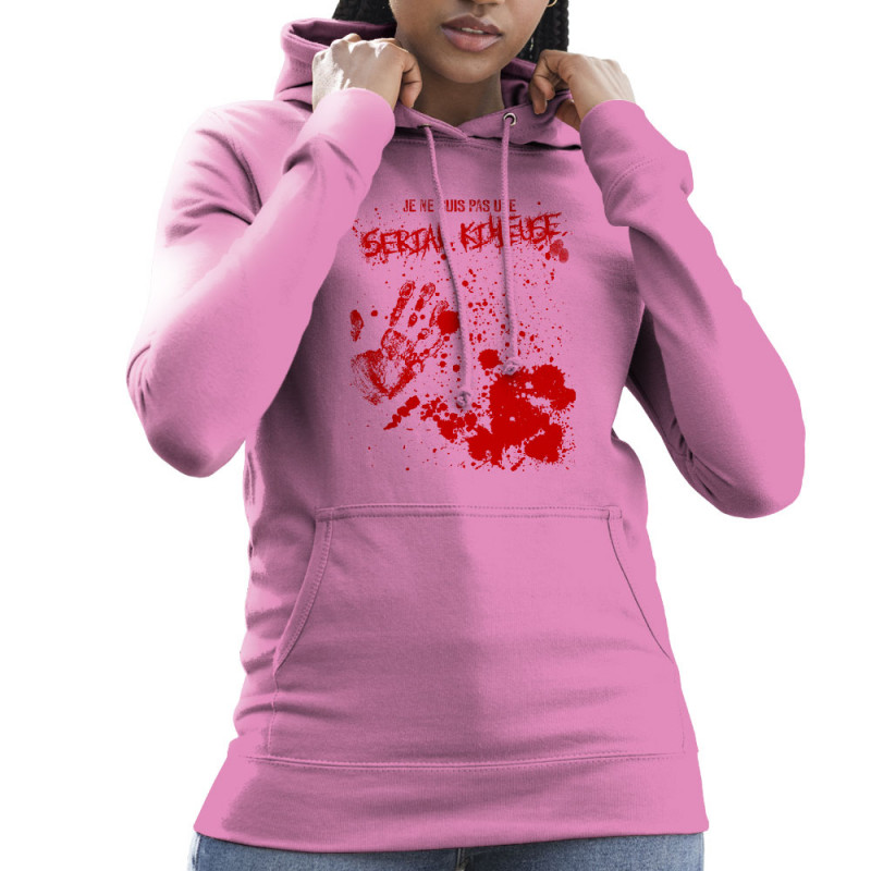 Sweat femme à capuche rose Je ne suis pas une Serial Killeuse (Gondrax,Humour,Slogans Débiles)