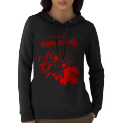 Sweat femme à capuche coton bio noir Je ne suis pas une Serial Killeuse (Gondrax,Humour,Slogans Débiles)