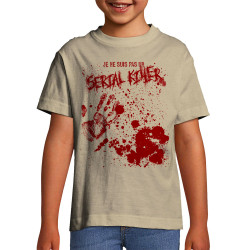 T-shirt enfant sable Je ne suis pas un Serial Killer (Gondrax,Humour,Slogans Débiles)