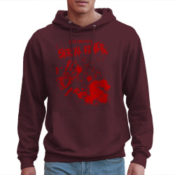 Sweat homme à capuche bordeaux Je ne suis pas un Serial Killer (Gondrax,Humour,Slogans Débiles)