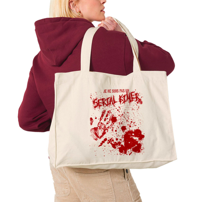 Grand sac shopping en toile recyclé naturel Je ne suis pas un Serial Killer (Gondrax,Humour,Slogans Débiles)