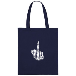 Sac shopping en toile bleu marine Fuck squelette (Gondrax,Têtes de morts)