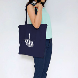 Sac shopping en toile bleu marine Fuck squelette (Gondrax,Têtes de morts)