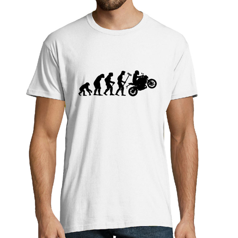 Tee-shirt homme blanc Evolution moto (Gondrax,Moto,Evolution)