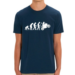 T-shirt homme coton bio bleu marine Evolution moto (Gondrax,Moto,Evolution)