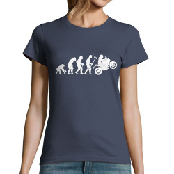 T-shirt femme bleu denim Evolution moto (Gondrax,Moto,Evolution)