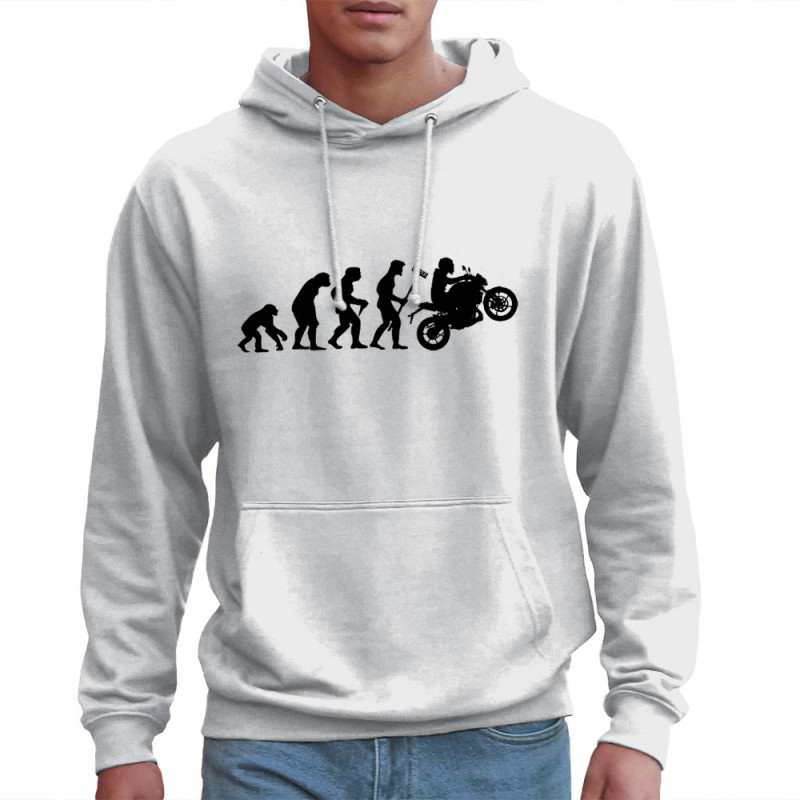Sweat homme à capuche blanc Evolution moto (Gondrax,Moto,Evolution)