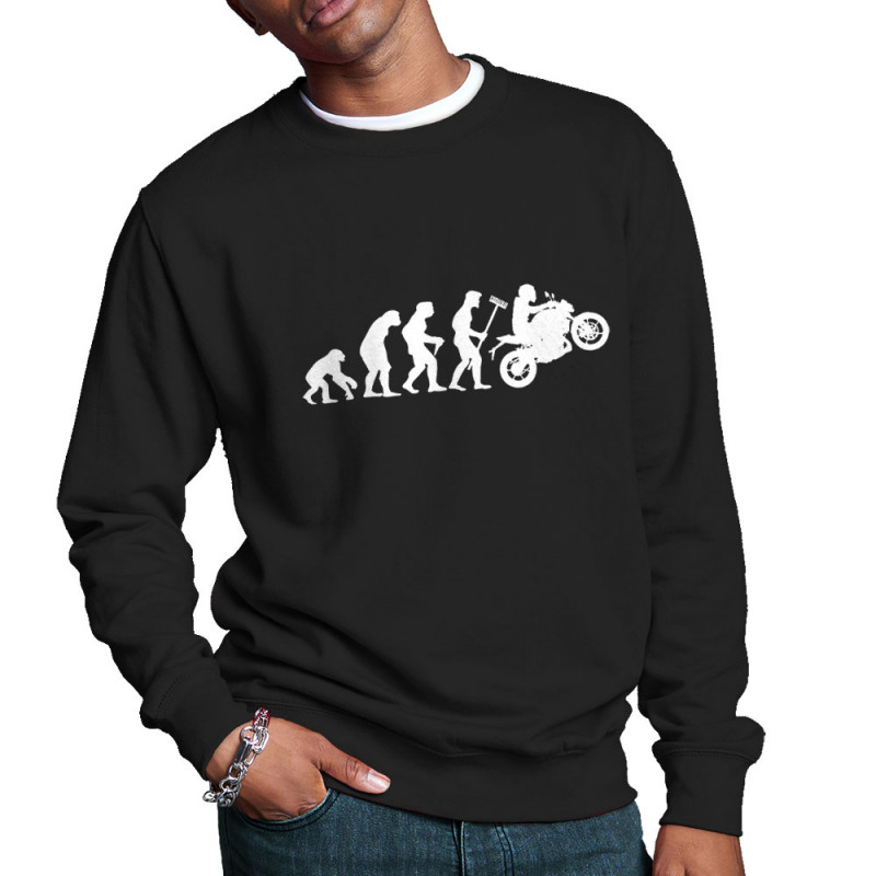 Sweat homme col rond noir Evolution moto (Gondrax,Moto,Evolution)
