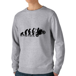 Sweat homme bio col rond gris chiné Evolution moto (Gondrax,Moto,Evolution)