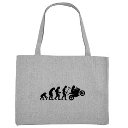 Grand sac shopping en toile recyclé gris chiné Evolution moto (Gondrax,Moto,Evolution)