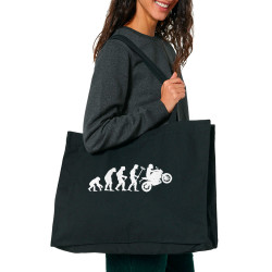 Grand sac shopping en toile recyclé noir Evolution moto (Gondrax,Moto,Evolution)