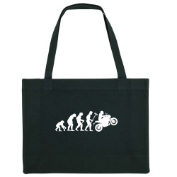 Grand sac shopping en toile recyclé noir Evolution moto (Gondrax,Moto,Evolution)