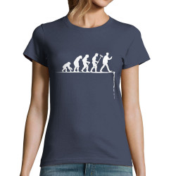 T-shirt femme bleu denim Evolution Smartphone (Gondrax,Humour,Evolution)
