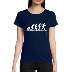 T-shirt femme coton bio bleu marine Evolution Smartphone (Gondrax,Humour,Evolution)