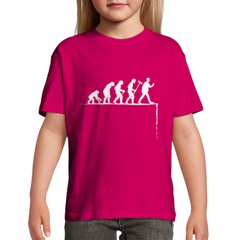 T-shirt enfant rose fushia Evolution Smartphone (Gondrax,Humour,Evolution)