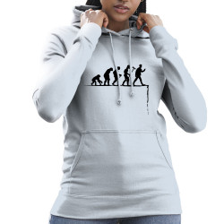 Sweat femme à capuche bleu ciel Evolution Smartphone (Gondrax,Humour,Evolution)