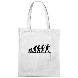 Sac shopping en toile blanc Evolution Smartphone (Gondrax,Humour,Evolution)