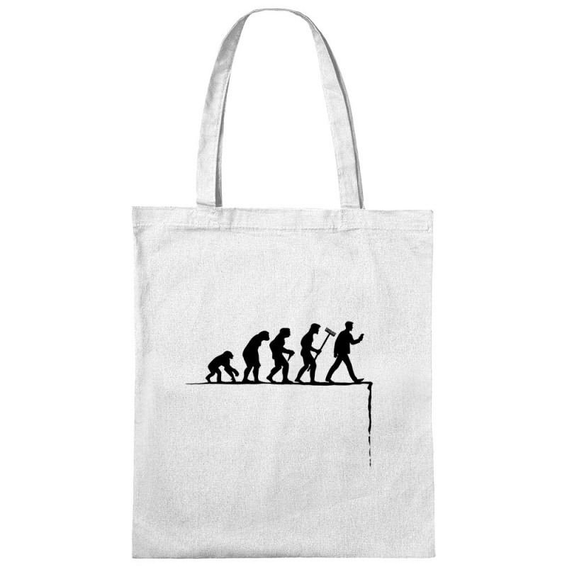 Sac shopping en toile blanc Evolution Smartphone (Gondrax,Humour,Evolution)