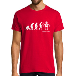 Tee-shirt homme rouge Evolution robot (Gondrax,Evolution)