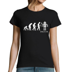T-shirt femme noir Evolution robot (Gondrax,Evolution)