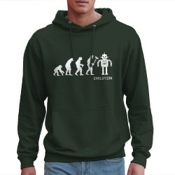 Sweat homme à capuche vert foncé Evolution robot (Gondrax,Evolution)