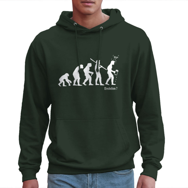 Sweat homme à capuche vert foncé Evolution Beerman (Gondrax,Evolution,Alcool)