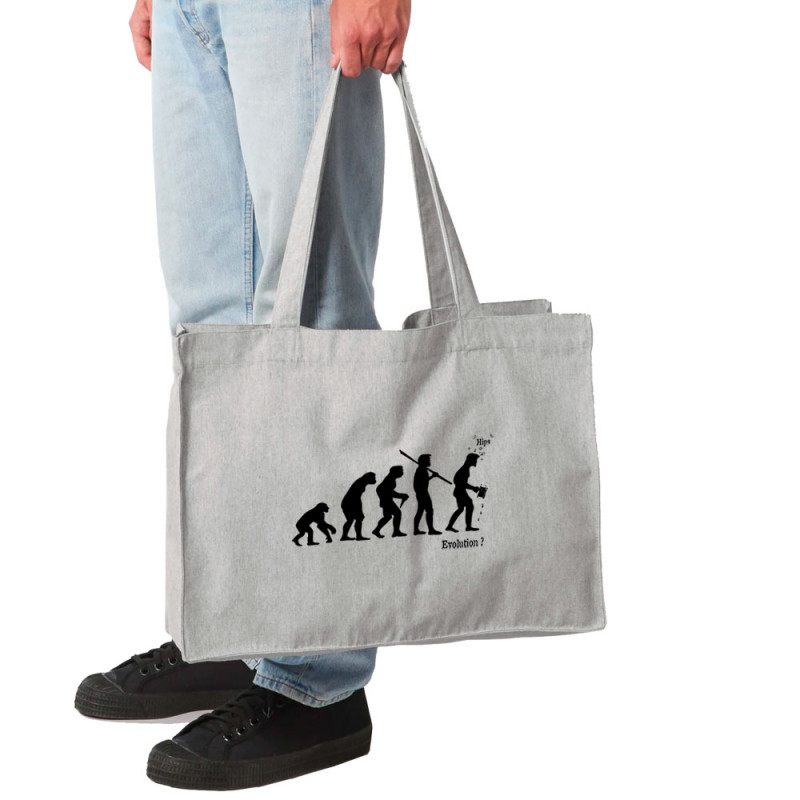 Grand sac shopping en toile recyclé gris chiné Evolution Beerman (Gondrax,Evolution,Alcool)