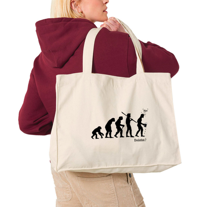 Grand sac shopping en toile recyclé naturel Evolution Beerman (Gondrax,Evolution,Alcool)