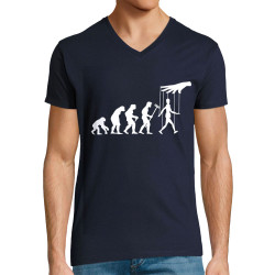 T-shirt homme col V bleu marine Evolution Pantin (Gondrax,Evolution,Slogans Débiles)